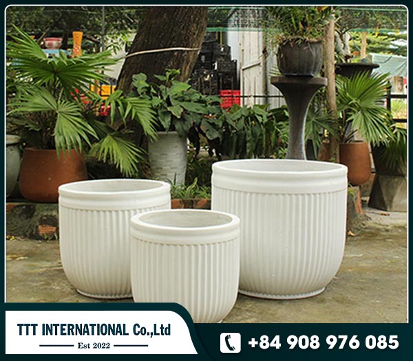 Luxury Round striped Medium planter